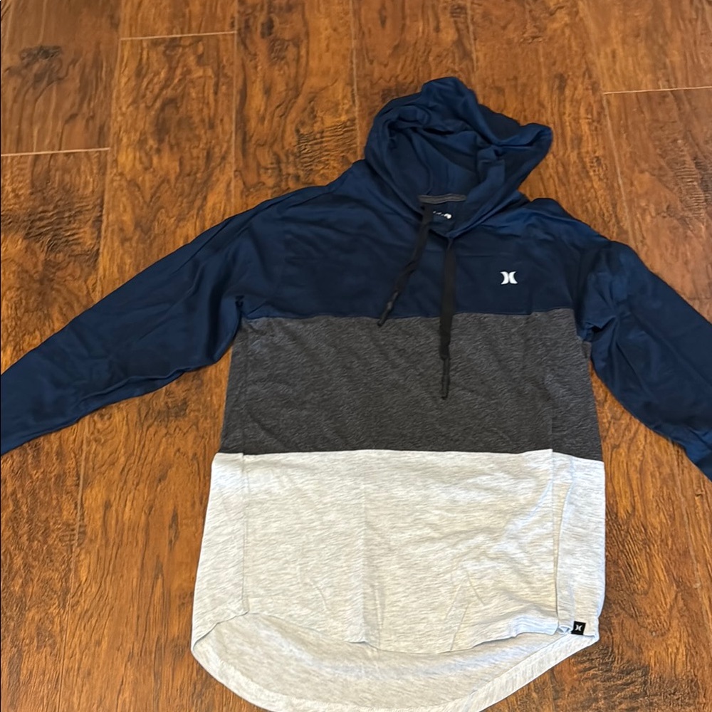 Hurley Men's Colorblock Hoodie - Navy, Charcoal, and Gray